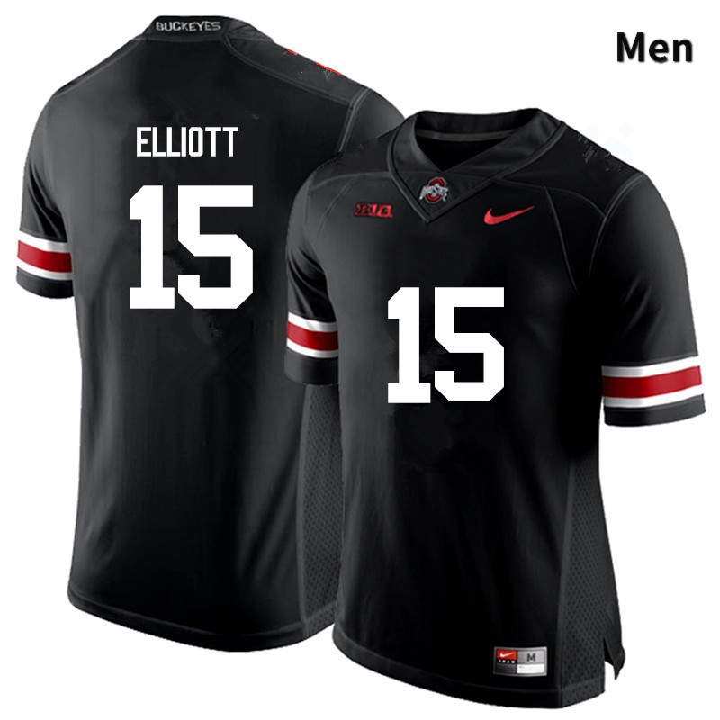Ohio State Buckeyes Ezekiel Elliott Men's #15 Black Game Stitched College Football Jersey